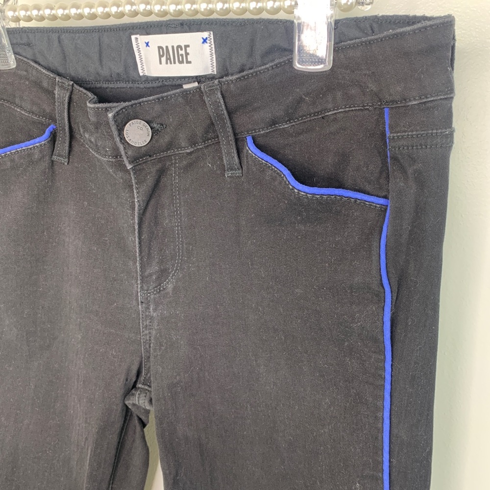 PAIGE Black Velvet Skinny Denim Jeans Size 29 - Picture 4 of 13